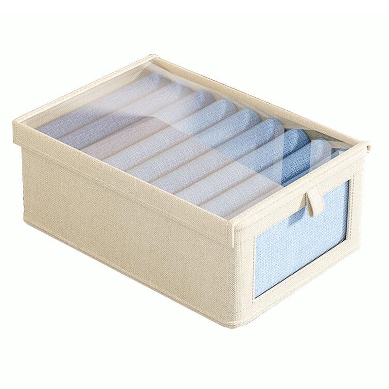 Oxford Cloth Wardrobe Storage Box with Lid and Transparent Window