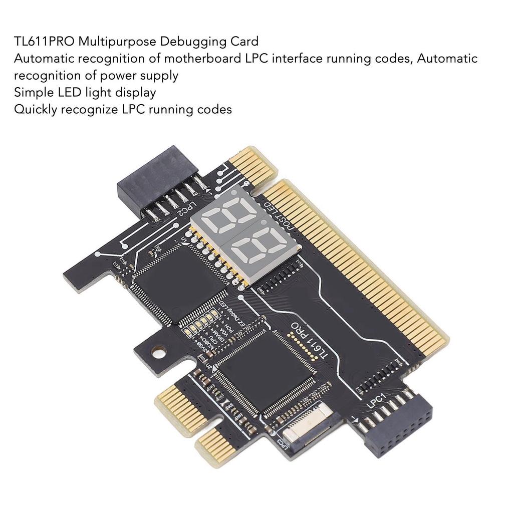 PCI-E Card PC Detector for Laptops and Desktops with Post LED Indicators, Motherboard Debug Analyzer for IT Engineers and DIY Computer Users