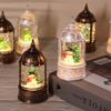 Retro Lantern-Style LED Snowfall Christmas Music Box Crystal Ball Ornament Night Light