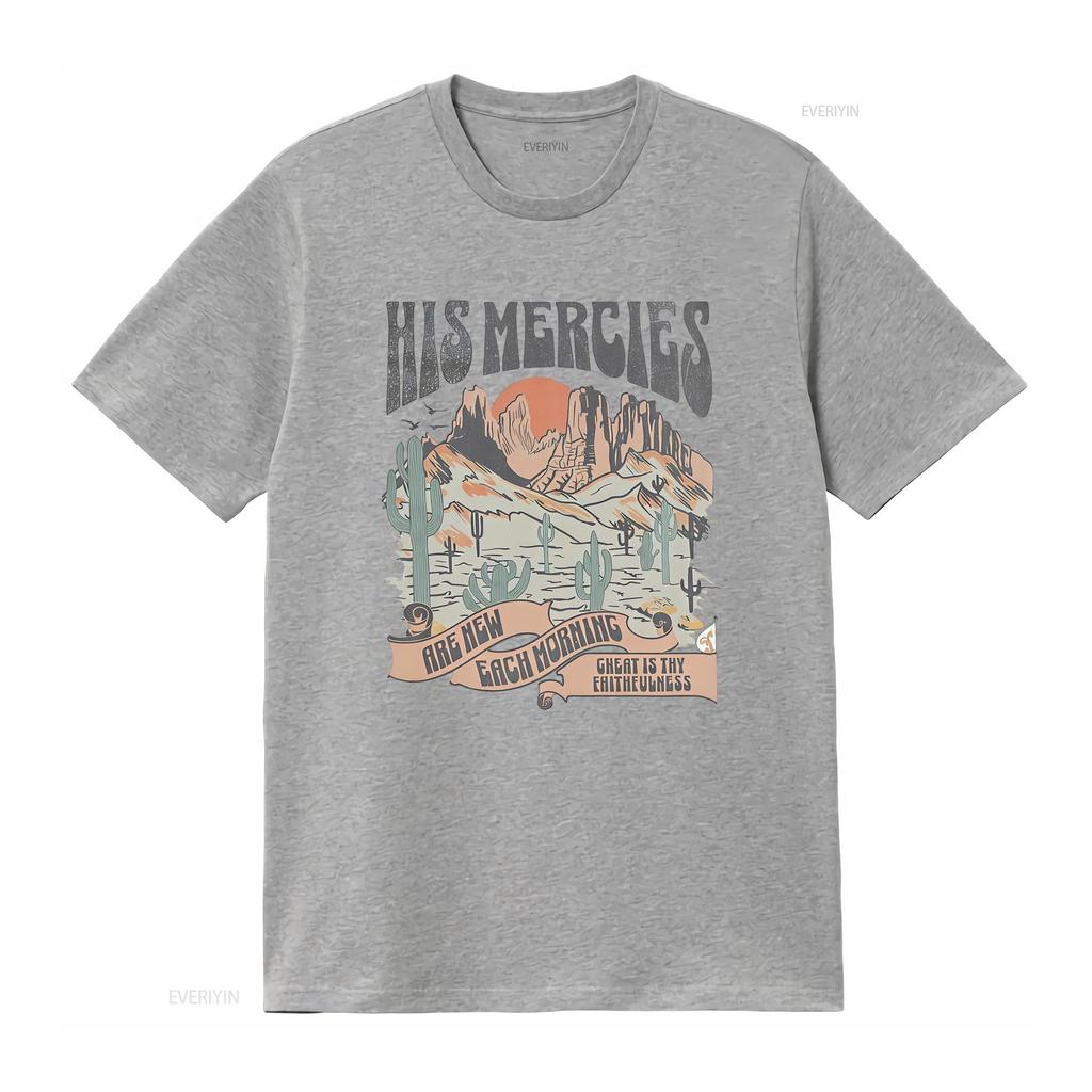 Vintage Retro Western Desert Cactus Christian Faith Slogan Print Casual T Shirt Vintage Washed Unisex Stylish Soft Streetwear