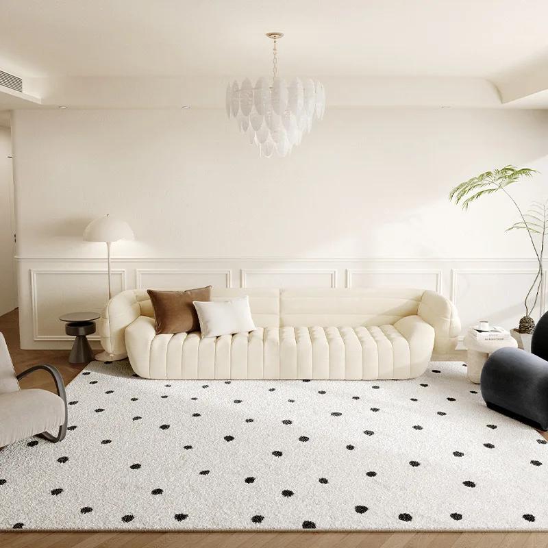 Cream Style Living Room Bedroom Carpet French Light Luxury Deluxe Checkerboard Floor Mat Nordic Medieval Home Decoration