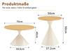 Hourglass Series 2-Piece Coffee Tables with Conical Shape, Melamine Tabletop in Wood Look + Cream Metal Base, Stackable, Living Room, Bedroom & Office