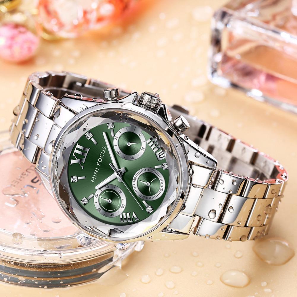 Women's Watch Business Casual Women's Watch Multifunctional Petal Mirror Luminous Steel Band Women's Watch