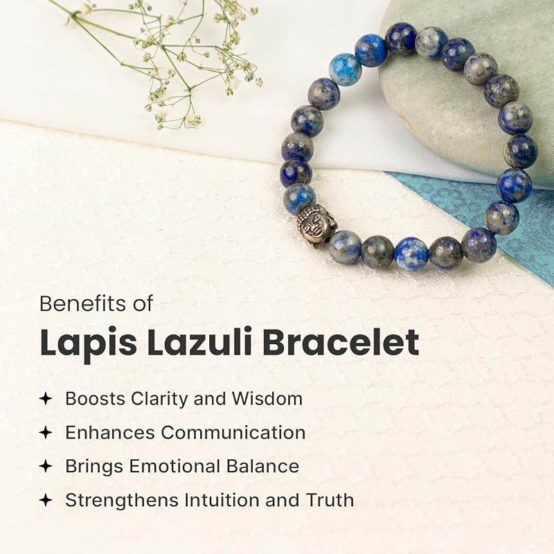 Astrotalk Lapis Lazuli Bracelet | Enhances Wisdom, Intuition & Mental Clarity | Certified Crystal Astrology Brac