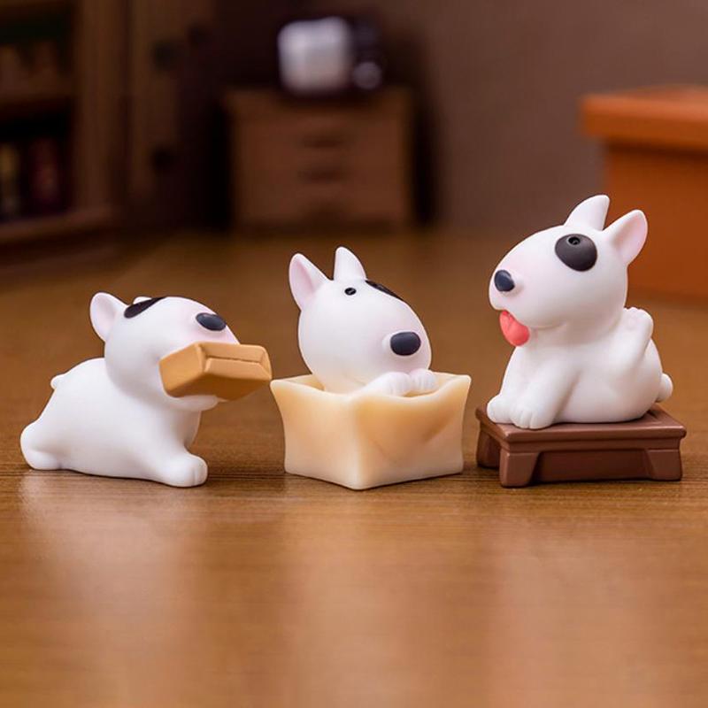 Miniature dog figurine, miniature landscape home desktop ornament