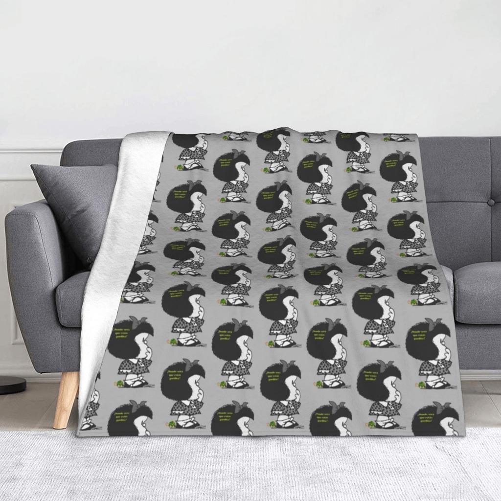Mafaldas blankets Kawaii Cute Amine Flannel Funny Warm Throw blanket for Bedspread Summer