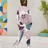 Girls Black White Printed Hooded Long Sleeve Top And Cuffed Pants Two Piece Set