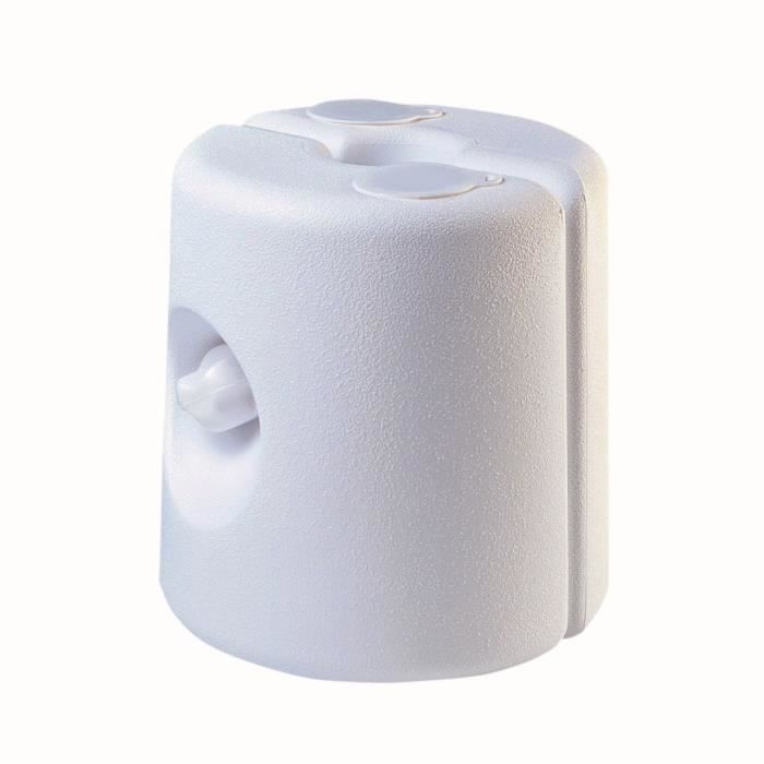 Pied de tonnelle en plastique blanc pour tige Ø2 à 3,2cm