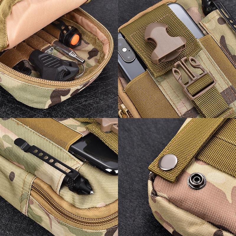 Men's Tactical Camouflage Waist Pack: Multi-Functional Outdoor Cycling Bag for Coins, Phone, and More