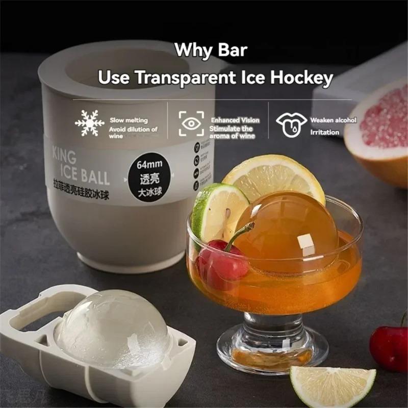 Household Large Round Ball Ice Maker Whiskey Round Large Ice Hockey Mold Refrigerator Ice Cube Box Food Grade Silicone