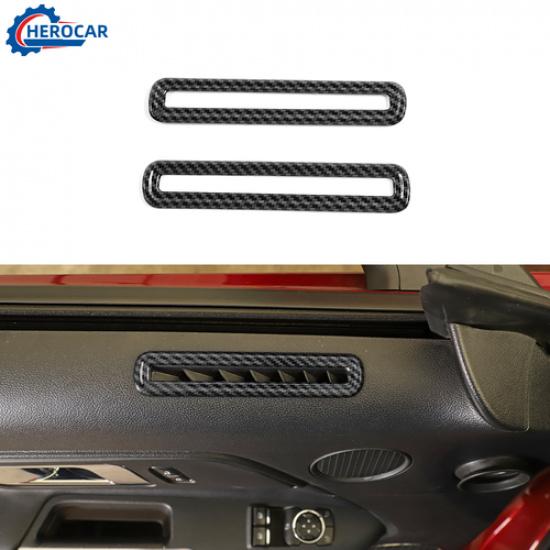 2PCS Carbon Fiber Interior Door Air Vent Frame Cover Trim for 2015+Ford Mustang