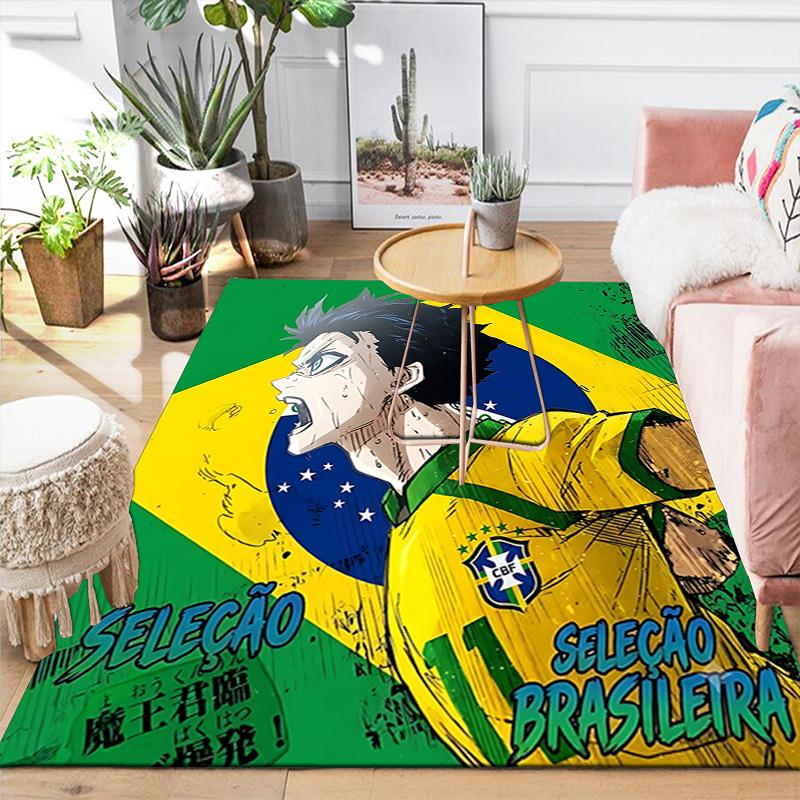 1pc Brazilian Soccer Hero Carpet Rug for Bedroom Living Room Decor Sofa Home Game Area Rug Non-slip Floor Mat. DT71601186