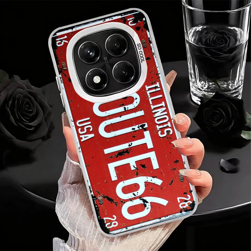 Retro Vintage License Plate Soft Phone Case for Xiaomi Redmi Note 13 14 15 Pro Plus 12S 12 11S 11 11T 10S 10 Shockproof Cover Ba