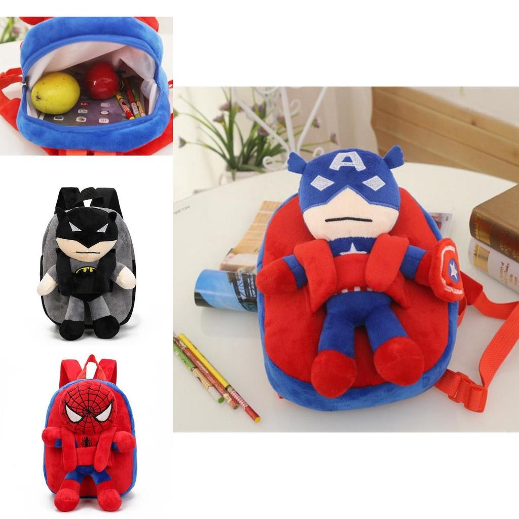 The Avengers Spiderman Captain America Batman Plush Backpack For Kids Durable And Safe