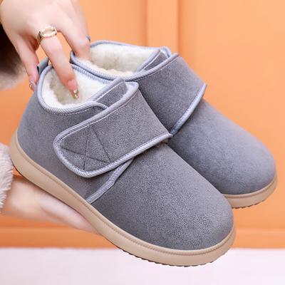 Sapatos Femininos sapatos de algodão forrados com lã sapatos de inverno espessados Velcro sapatos para mãe à prova de frio e quentes botas de neve botas curtas para casa