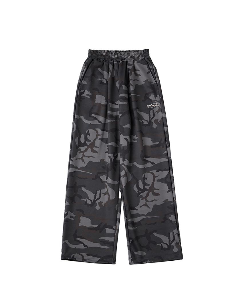 URBANAGE Camo Single-Pleat Wide Sweatpants_Charcoal
