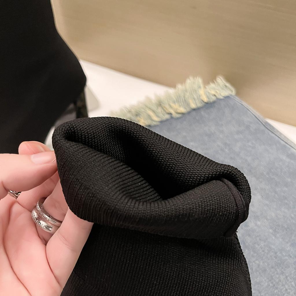 New Luxury Autumn Beige Sock Boots for Women Exotic Dancer High Heel Stiletto Winter Fashion Stretch Fabric Plus Size