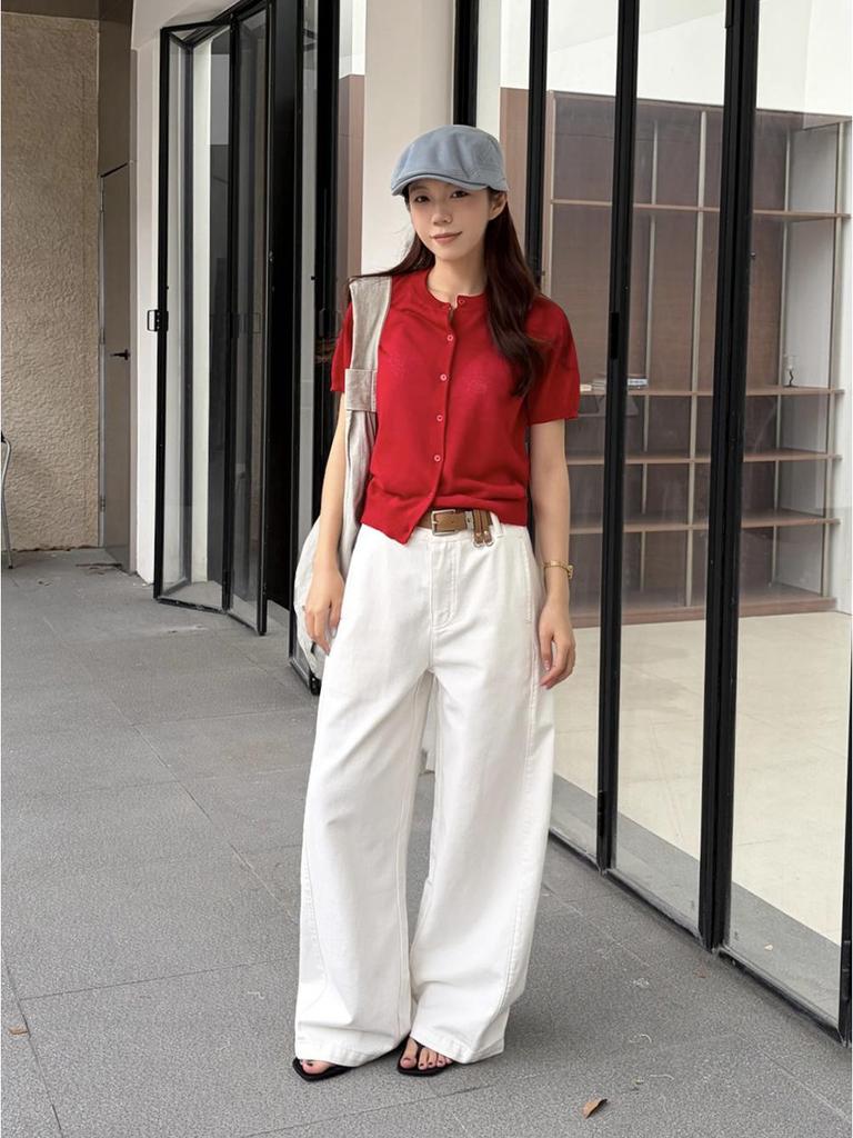 2026 Spring Women's Korean Style Wide-Leg Casual Pants - Loose Slimming, Thirteen Line Design