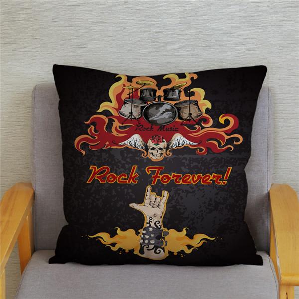 Home Decor Rock Music Print Pillowcases Bedroom Cushion Covers