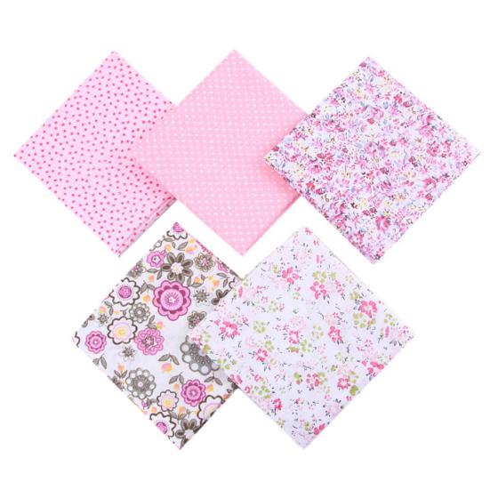 5Pcs 50cmx50cm Mixed Color Floral Print DIY Patchwork Sewing Quilting Cloth