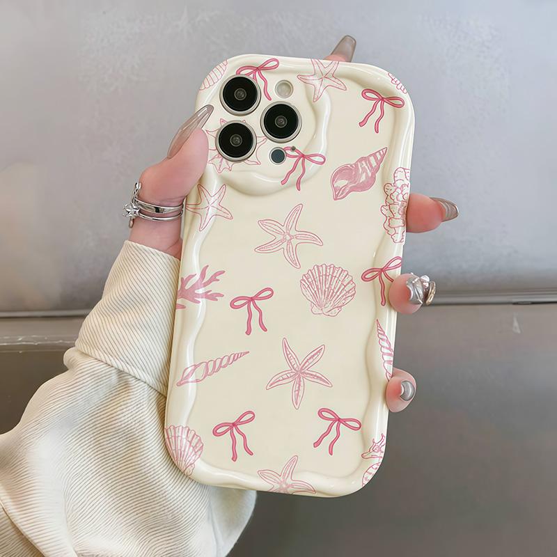 Ocean Sweetheart Style Starfish Seashell Phone Case for IPhone 17 Pro Max 16e 11 12 13 14 15 16 Pro Max 16 Plus 17e Soft Cover