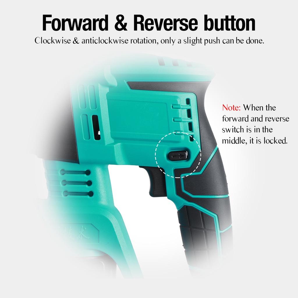 Brushless Electric Rotary Hammer Rechargeable Multifunction Electric Hammer Impact Power Drill 31x6x20cm