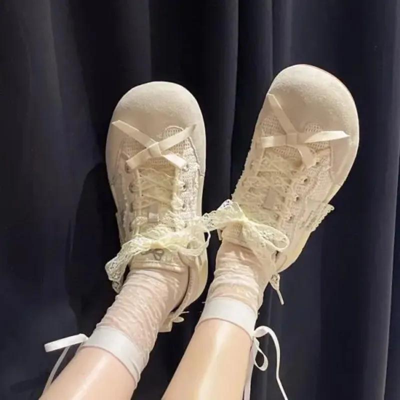 

Маленькие белые туфли для тенниса женские с круглым носком неглубокие сабо платформа повседневные кроссовки универсальные танкетка корзина дышащие 35 бежевый