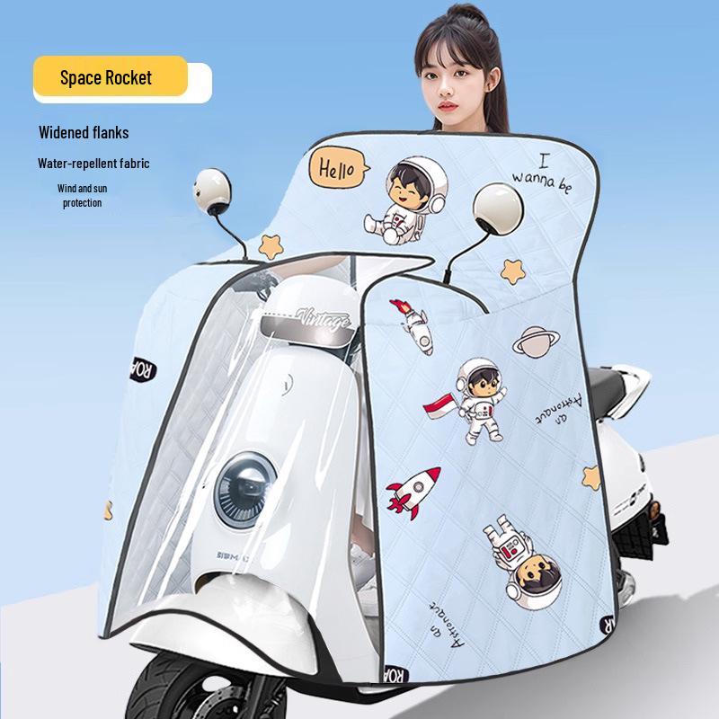 Cape Style Universal Electric Vehicle Sunshade: Waterproof, Summer Thin Design for Motorcycles & Tricycles.