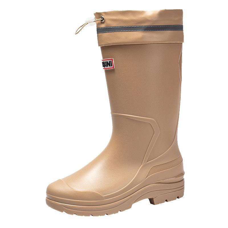 New Rain Shoes Women's Bundle Water Shoes Fashion Medium Tube Rain Boots Students Wear Work Waterproof Glue Shoes Women