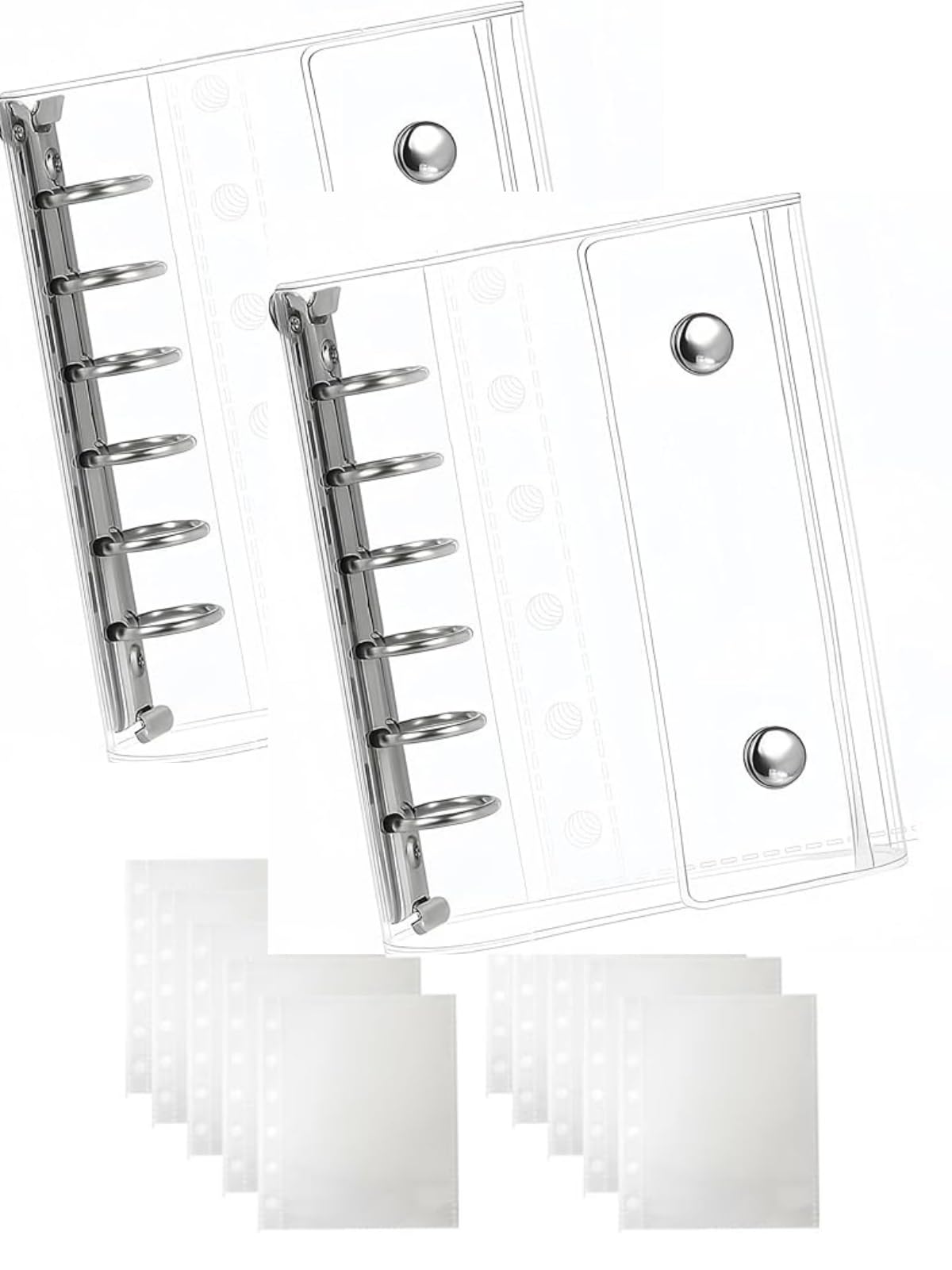 Набор из 2 прозрачных книжек-стикеров для A7 Мини-стикеры Стикеры Прозрачные стикеры Любимый предмет Небесный радужный Девочки Размер Отклеивающиеся Блокнот на 6 колец 3550₽