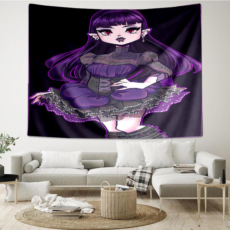 Monster-High Print Tapestry, Backdrop, Easy Setup, Ideal for Bedroom, Office & Living Room, with Aesthetic Wall Hanging Decor.