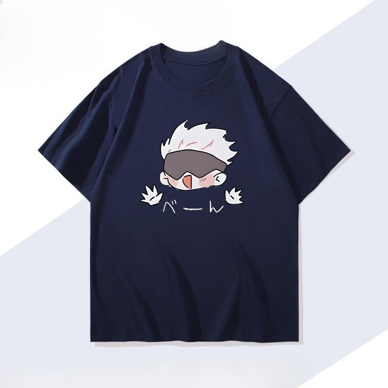 Anime Jujutsu Kaisen Gojo Satoru Cartoon T Shirts Men Women Cotton Harajuku High Quality Tops Tees Hip Hop Streetwear Oversized