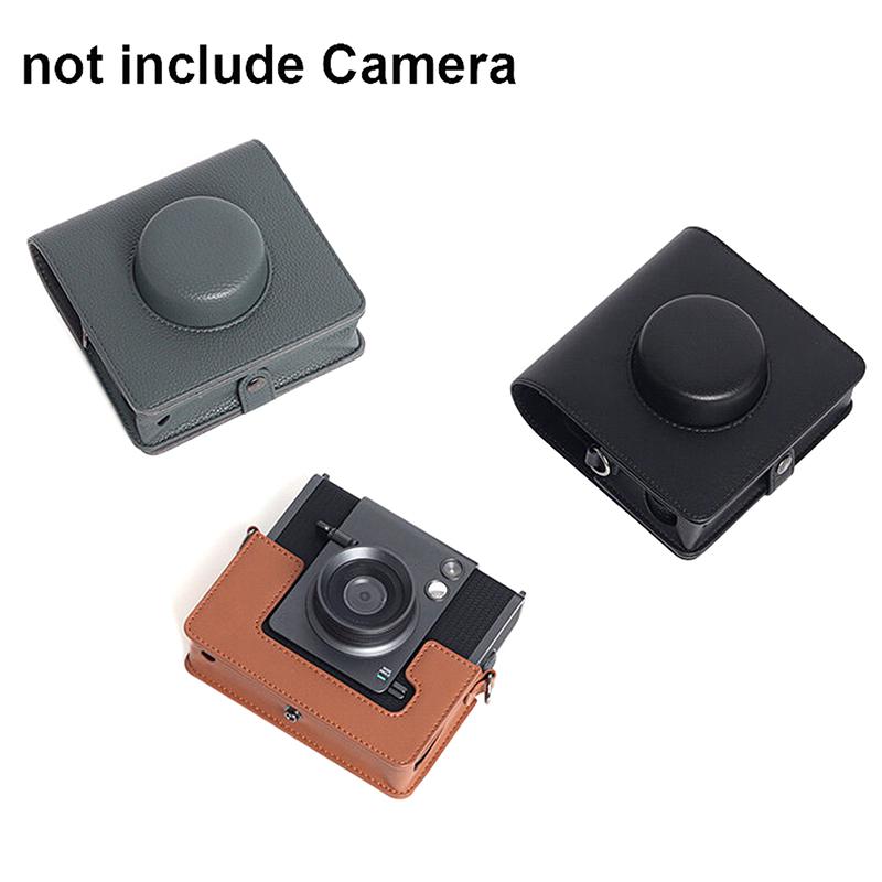 For Instax Wide Evo Camera Retro Camera Bag Protective Case Pu Leather Cover With Shoulder Strap Storage Protective Bag