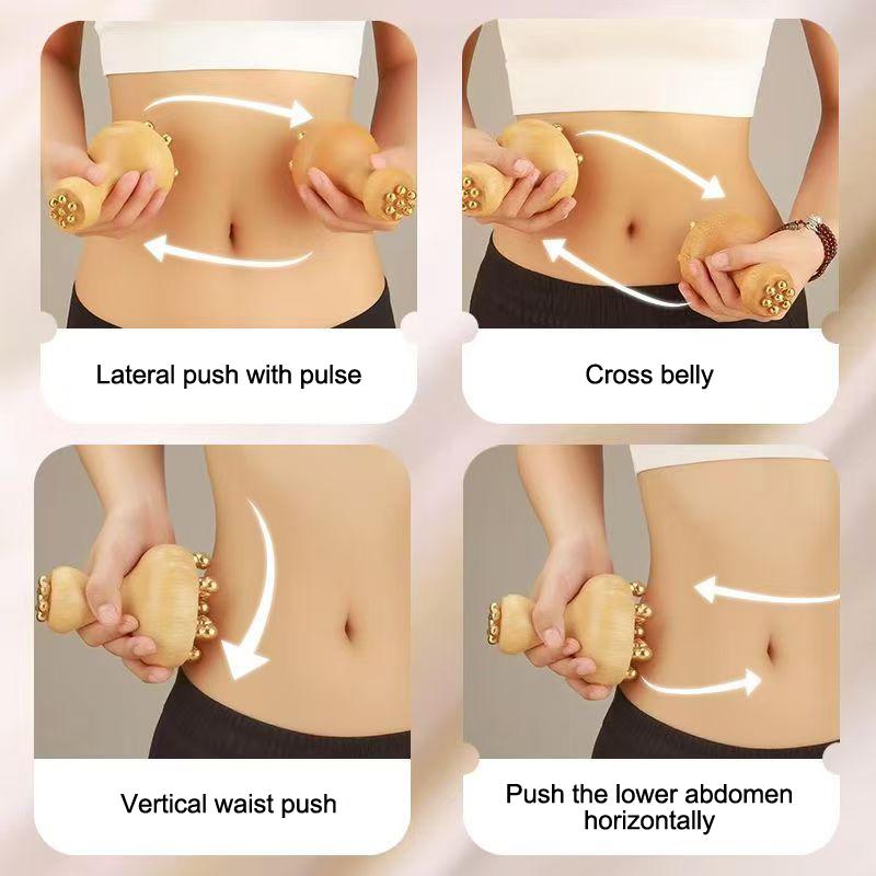 Handheld Brass And Wood Therapy Tools Mushroom Lymphatic Drainage Massager Trigger Point Massage Tool For Deep Tissue Body Shape
