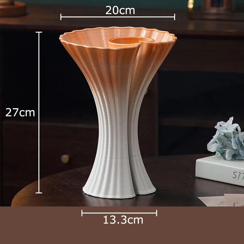 Wave Striped Ceramic Vase Creative Plant Pot Table Decoration Ornaments Flower Arrangement Floral Vases Room Aesthetic Decor