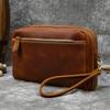 Retro Leather Handbag for Both Men and Women, Made of Crazy Horse Leather for Storage, with A Layered Cowhide Shoulder and Crossbody Bag