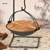 Farmhouse Traditional Cast Iron Hanging Hot Pot Tableware with Stand