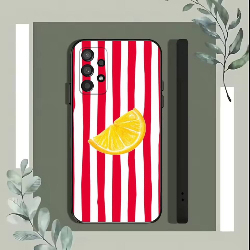 Style Lemon Phone Case For Samsung S25,S24,S21,S22,S23,S30,Ultra,S20,Plus,Fe,Lite,5G Black Cover
