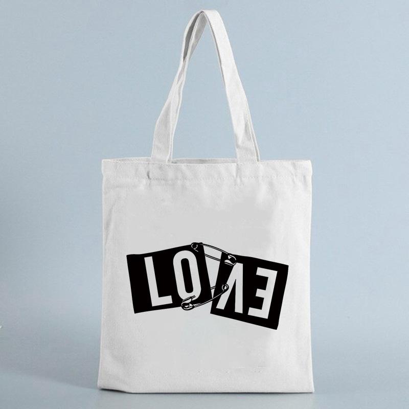 Потерянные в любви Принтованные сумки-тоут женская сумка-шоппер Забавная сумочка Дорожная на плечо многоразовые сумки для покупок для леди подарок Холщовая сумка 2426cm 816₽
