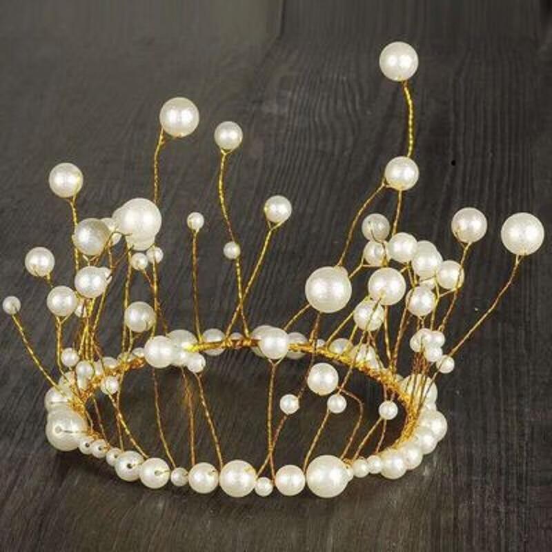 ZISIZ Pearl Crown Cake Topper Set