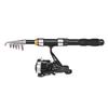 Fishing Rod Reel Combo Full Kit 1.5m Telescopic Fishing Rod Spinning Reel Set with Hooks Soft Lures Barrel Swivels