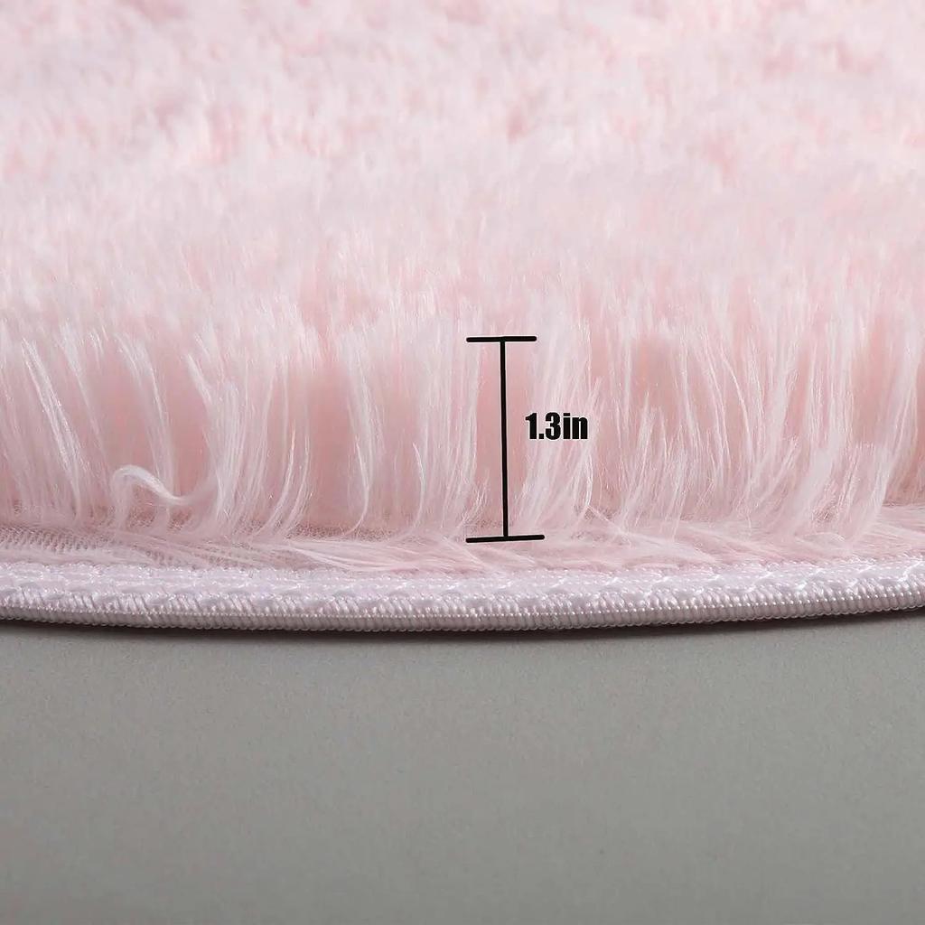 Covor rotund gros pluș lung pufos moale pentru living, canapea, lavabil, pătură de noptieră, covoraș pentru picioare