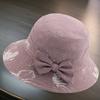 WTEMPO Bow Foldable Sunscreen Cloth Hats Women's Spring Summer Female Wide Brim Holiday Travel Beach Breathable Sun Hats