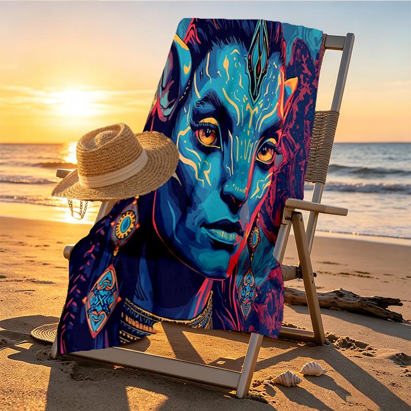 Avatar Print Beach Towel Design, Soft, Lightweight. for Home Bathroom, Spa, Pool, Yoga, Surfing, Camping, Gift for Family, Friend
