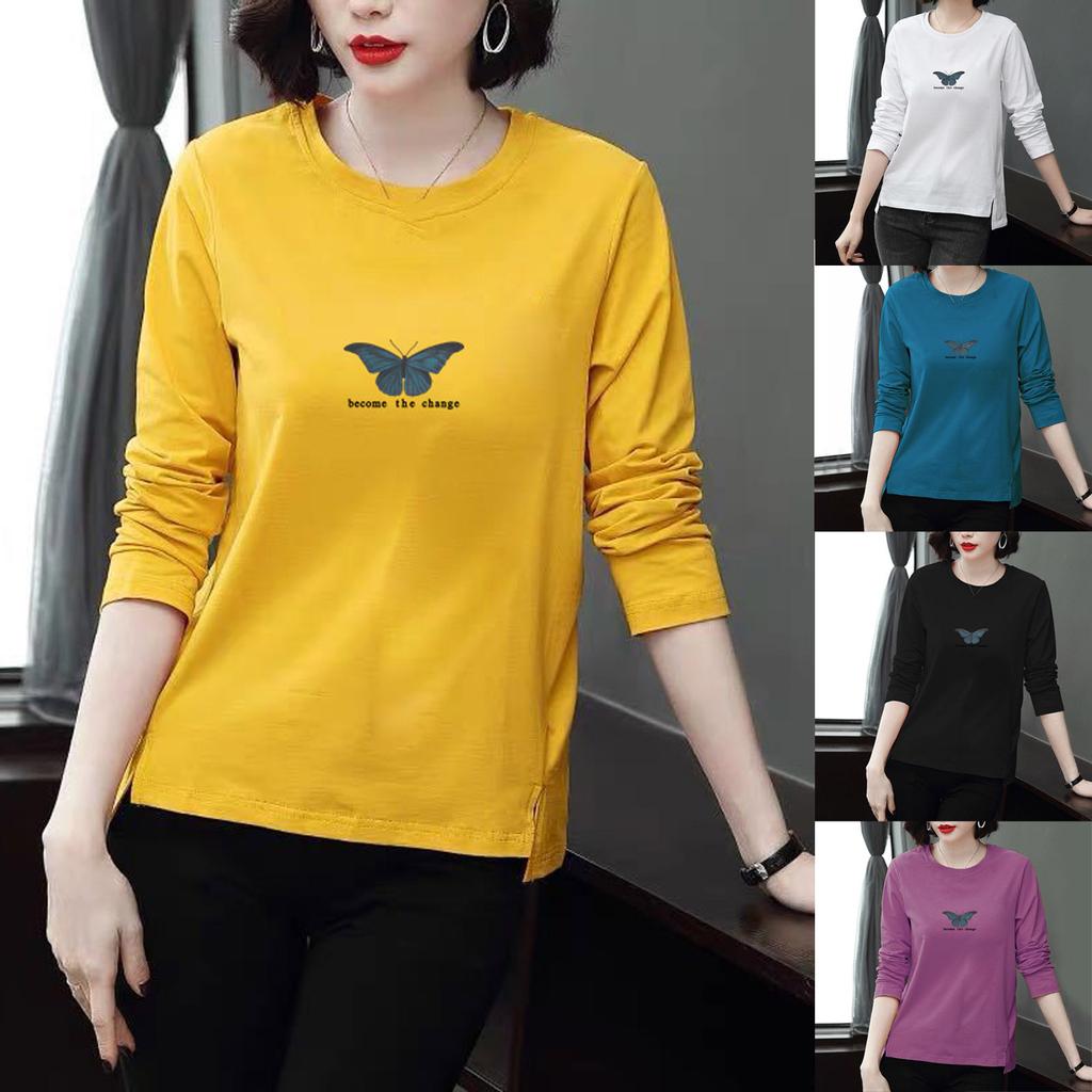 Fashion Women Casual Long Sleeve Printed  Blouse Ladies T-Shirt Tops