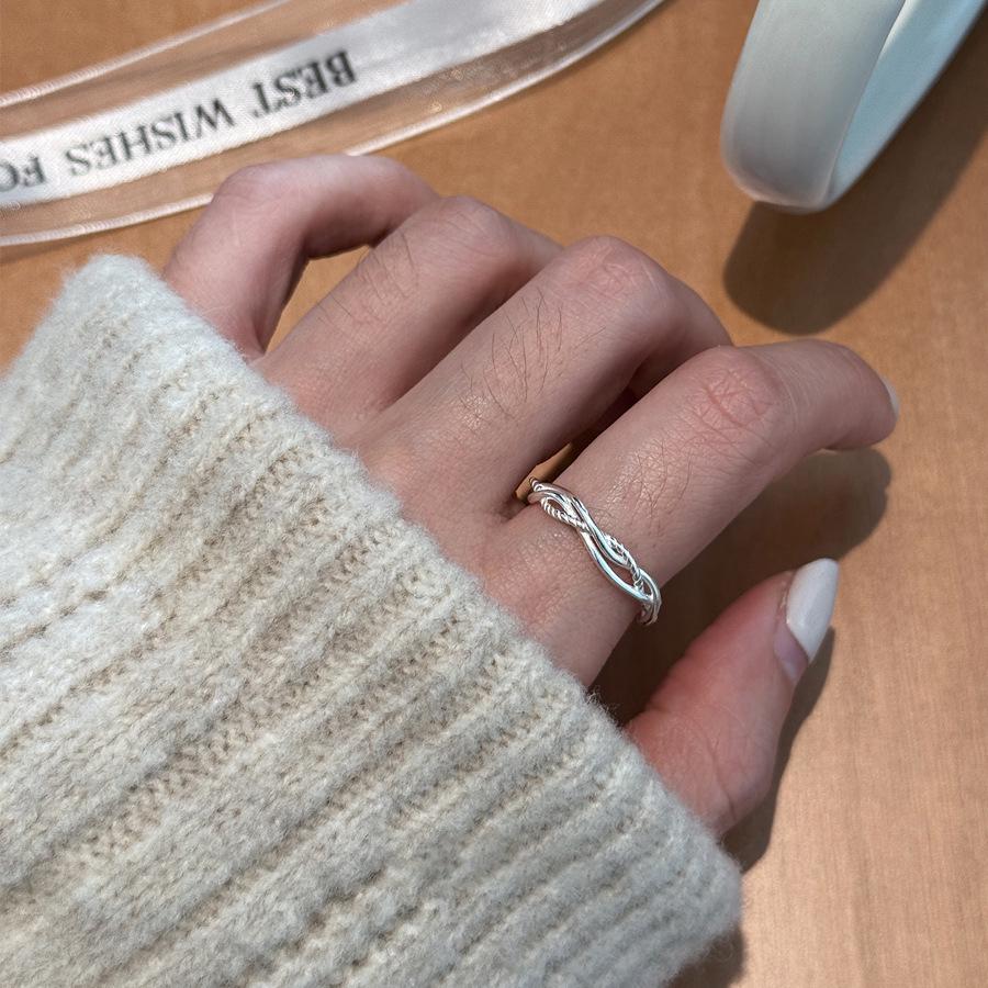 Elegant S925 Silver-Plated Light Blue Open Ring for Women - Versatile, Fashionable, and Luxurious Index Finger Design.