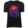 Colorful Skull Octopus III Shirt - Coral Tentacles and Purple Glow Eyes