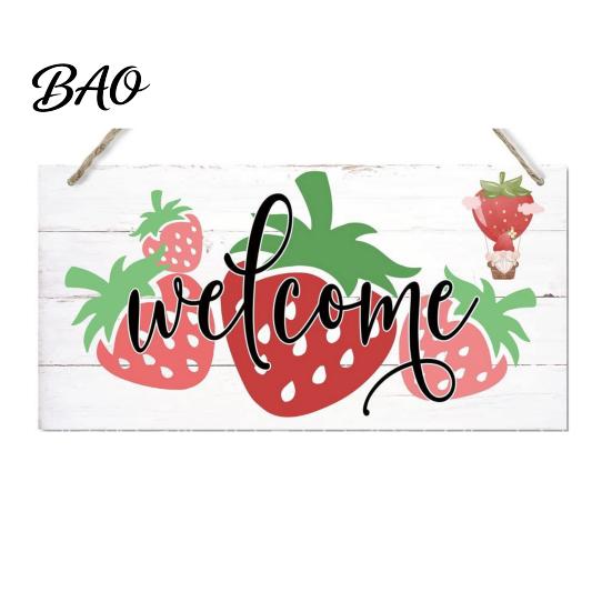 Hanging Wooden Sign for Front Door Summer Wood Door, Tropical Beach Welcome Coastal Style Terrace Decor Sign, Rustic Hanger Home Porch Wall