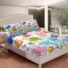 Ocean Submarine Creature Pattern Mattress Four-Piece Bedding Set Bedroom Dormitory Bedding Decoration