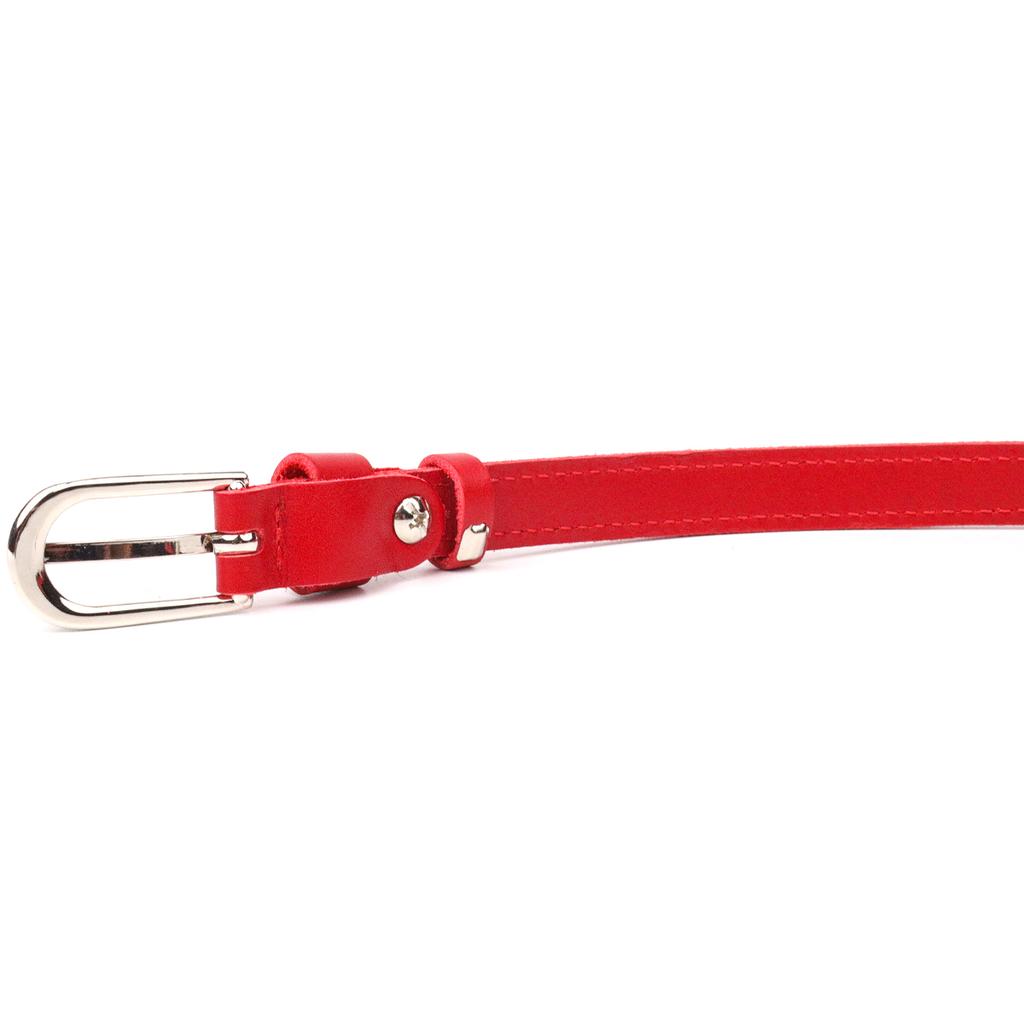 Narrow Women's Leather Belt GRANDE PELLE Leather Belt 21440 Red